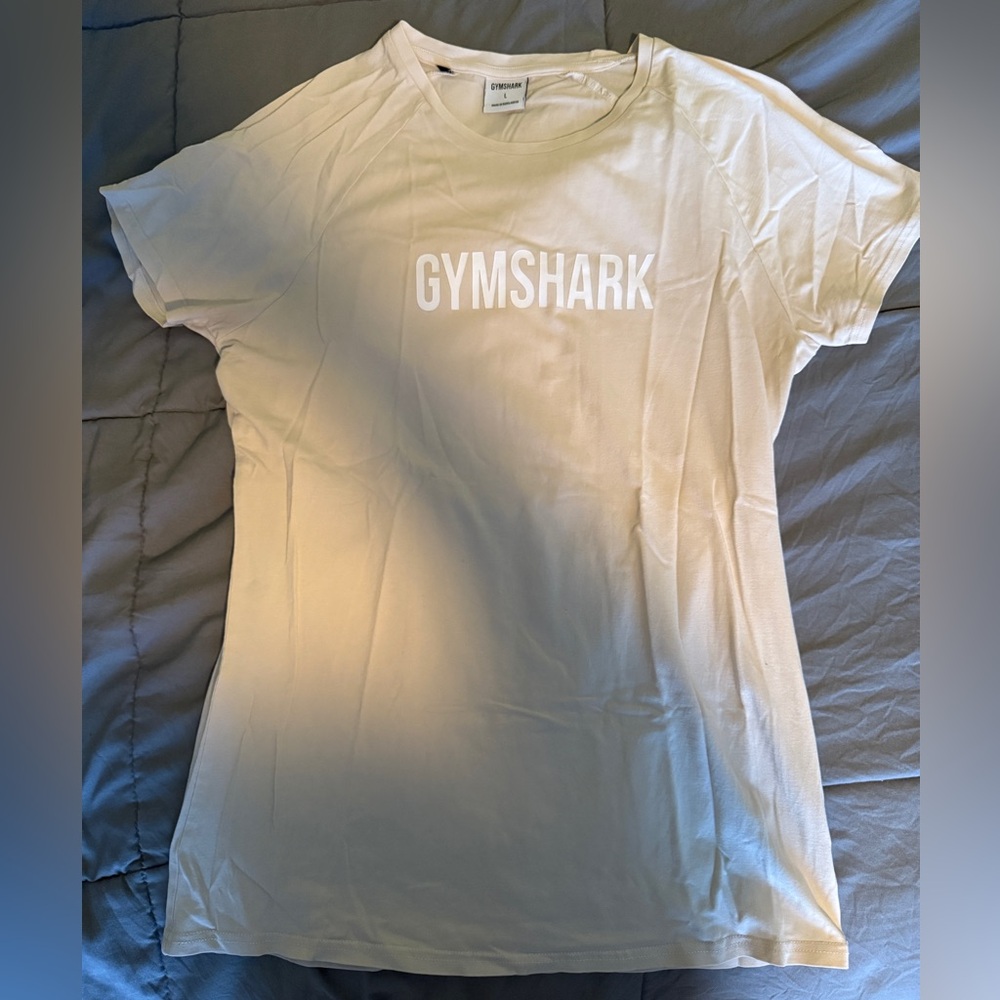 Gymshark Men’s Muscle Fit Shirt - Cream/Off-White Color